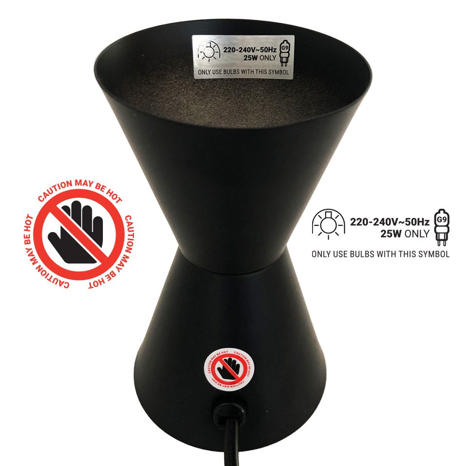 Bulb information and safety sticker