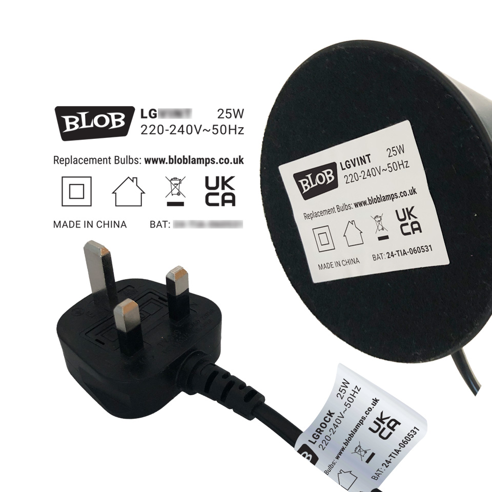 Rating labels and fitted UK Plug